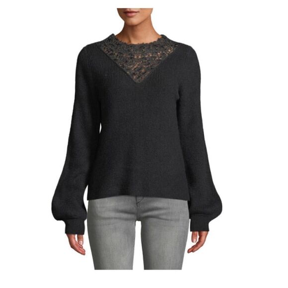 MARLED by Reunited Lace Balloon-Sleeve Sweater BNWT - Picture 1 of 3